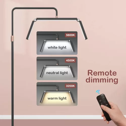 40W állólámpa összecsukható LED félhold alakú smink és manikűr lámpa, 3000K-6000K 5 fényerőszinttel állítható - fekete