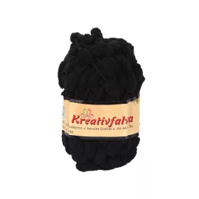   Kreativfalva pomponos kötő- és horgoló fonal – 40 g, fekete