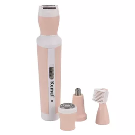   Kemei KM-3024 4 az 1-ben női szőrtelenítő készülék – orrszőr-, szemöldök-, testszőr- és arctisztító fejjel, USB-ről tölthető