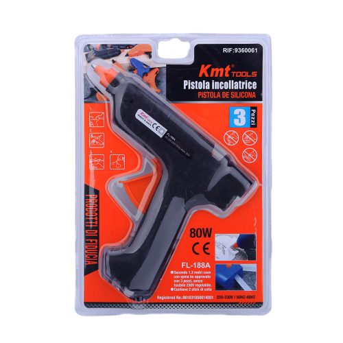 KMT tools ragasztópisztoly 20 cm hosszú -RIF-9360061 80 W - FL-188A 2 db ragasztórúddal