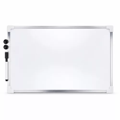 Kétoldalas mágneses írótábla 20×30 cm – fehér/fekete felület, alumínium kerettel