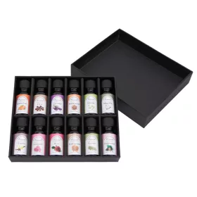   KUZUAN illóolaj szett ajándékdobozban – 12x10 ml természetes aromaterápiás olajok diffúzorhoz