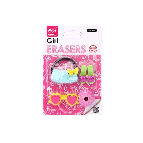 Girl Eraser - Lányos radír 4 darab egy csomagban