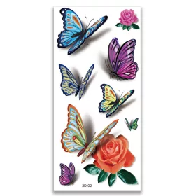 Vízálló ideiglenes Tetováló Matricák 90 x 190 mm 3D-02