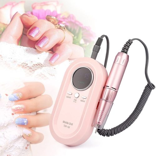 Hordozható, újratölthető Műköröm Csiszoló, Polírozó TGR-108 - Rózsaszín