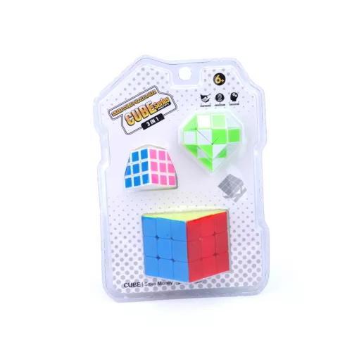 Varázs kocka - varázs kígyó 3&1 - 2db varázs kocka normál méretű és kicsi, varázs kígyó kirakó