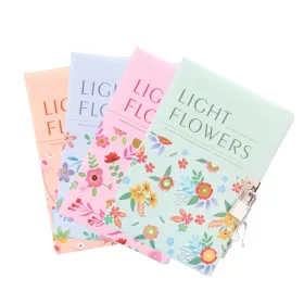   Light Flowers napló sorozat A5 méretben kemény fedelű - lakattal zárható