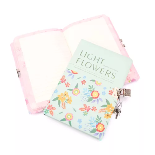 Light Flowers napló sorozat A5 méretben kemény fedelű - lakattal zárható