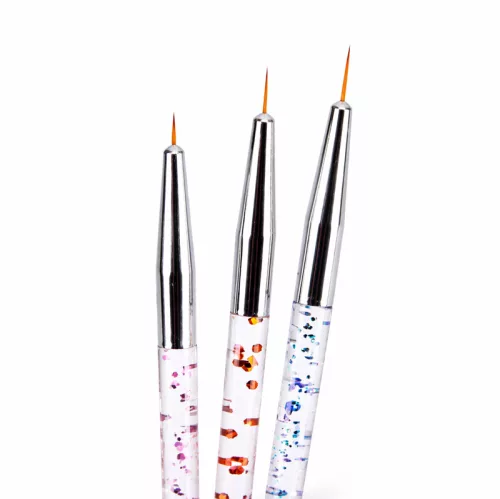 Körömdíszítő ecset szett 3 db – 14 cm vékony tű ecset nail art díszítéshez