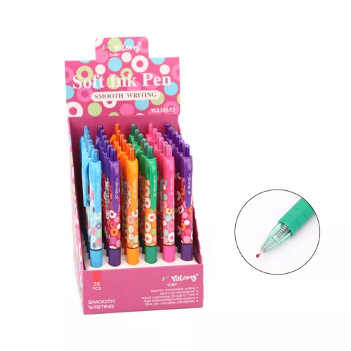 Yalong golyóstoll 0,7mm színes körök mintával