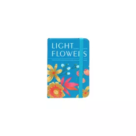   A6 Light Flowers vonalas jegyzet, keményfedeles - zöldeskék