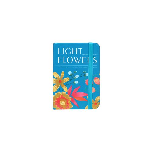 A6 Light Flowers vonalas jegyzet, keményfedeles - zöldeskék