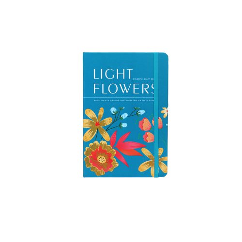 A5 Light Flowers vonalas jegyzet, keményfedeles - zöldeskék