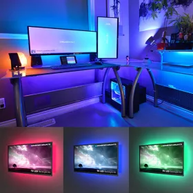   LED szalag RGB színes TV Világítás 2 m USB-s,  készlet távirányítóval