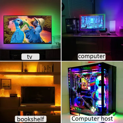 LED szalag RGB színes TV Világítás 3 m USB-s,  készlet távirányítóval