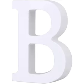 Fa dekoráció 11cm fehér - B / betűk