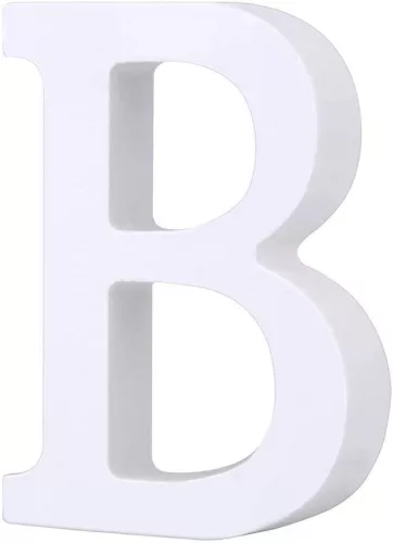 Fa dekoráció 11cm fehér - B / betűk