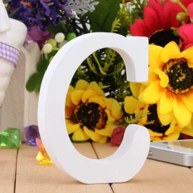 Fa dekoráció 11cm fehér - C / betűk
