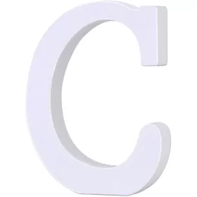 Fa dekoráció 11cm fehér - C / betűk