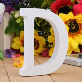 Fa dekoráció 11cm fehér - D / betűk
