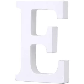 Fa dekoráció 11cm fehér - E / betűk