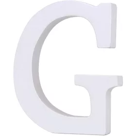 Fa dekoráció 11cm fehér - G / betűk
