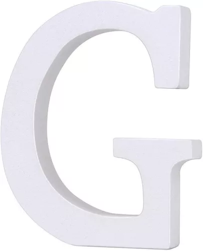 Fa dekoráció 11cm fehér - G / betűk