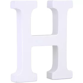 Fa dekoráció 11cm fehér - H / betűk