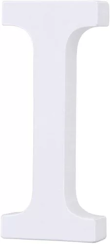 Fa dekoráció 11cm fehér - I / betűk