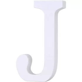 Fa dekoráció 11cm fehér - J / betűk