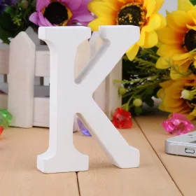 Fa dekoráció 11cm fehér - K / betűk