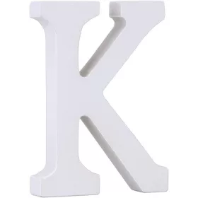 Fa dekoráció 11cm fehér - K / betűk
