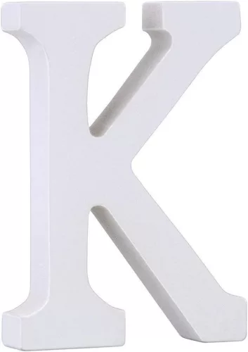 Fa dekoráció 11cm fehér - K / betűk