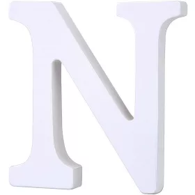 Fa dekoráció 11cm fehér - N / betűk