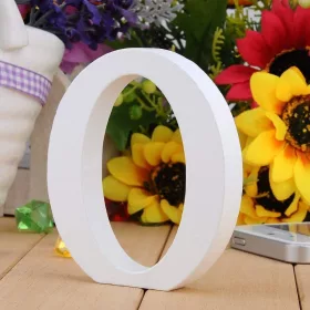 Fa dekoráció 11cm fehér - O / betűk