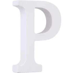 Fa dekoráció 11cm fehér - P / betűk