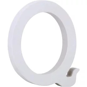 Fa dekoráció 11cm fehér - Q / betűk