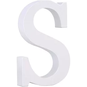 Fa dekoráció 11cm fehér - S / betűk