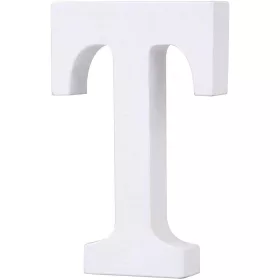 Fa dekoráció 11cm fehér - T / betűk