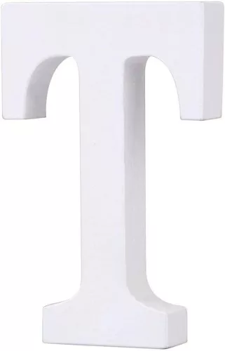 Fa dekoráció 11cm fehér - T / betűk