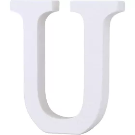 Fa dekoráció 11cm fehér - U / betűk