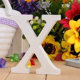 Fa dekoráció 11cm fehér - X / betűk