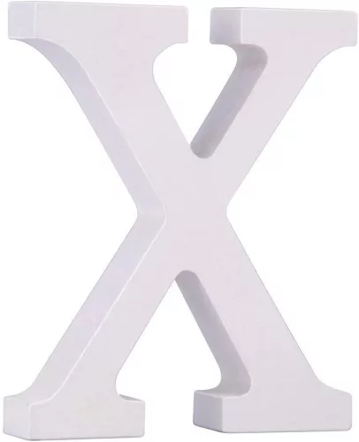Fa dekoráció 11cm fehér - X / betűk