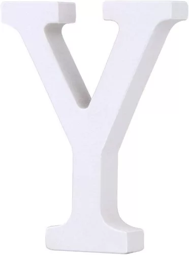 Fa dekoráció 11cm fehér - Y / betűk