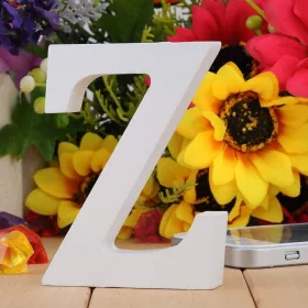 Fa dekoráció 11cm fehér - Z / betűk