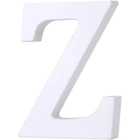 Fa dekoráció 11cm fehér - Z / betűk