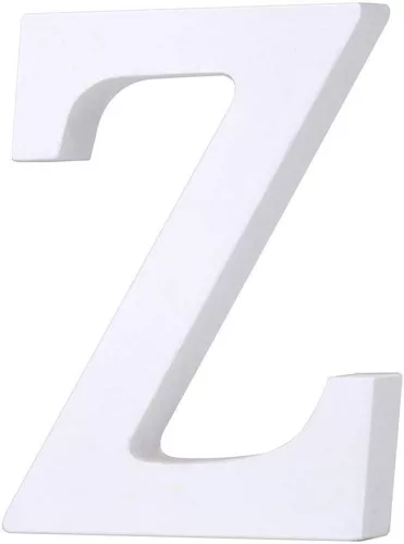 Fa dekoráció 11cm fehér - Z / betűk