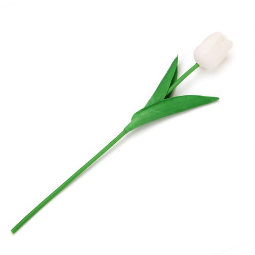 Tulipán szálas élethű növény 34 cm - Fehér