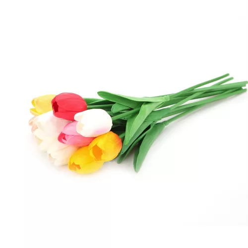 Tulipán szálas élethű növény 34 cm - Rózsaszín
