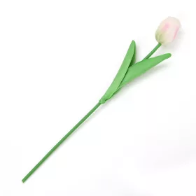 Tulipán szálas élethű növény 34 cm - Lila fehér